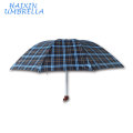 OEM 24 &quot;Polyester grande qualité hommes treillis vérifier 3 pli parapluie promotionnel fabriqué en Chine en gros en ligne